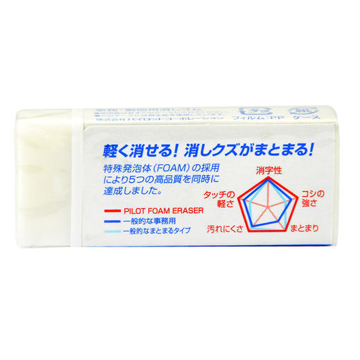 日本百乐（PILOT）泡沫橡皮/干净/学生超净橡皮擦 中号 ER-F10原装进口 商品图3