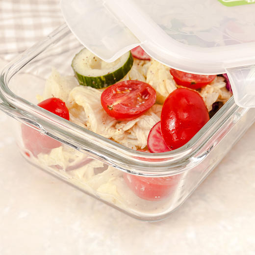 乐扣乐扣 耐热玻璃保鲜盒 微波炉专用加热饭盒 密封碗便当餐盒零食品水果盒 冰箱储物储藏整理收纳盒子 750ML 商品图3