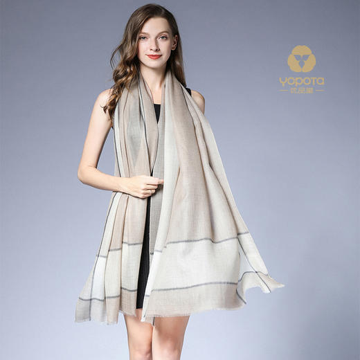 优品堂“寄情以格”空调巾，100%羊绒软黄金系列高档礼品，披肩围巾两用 商品图1