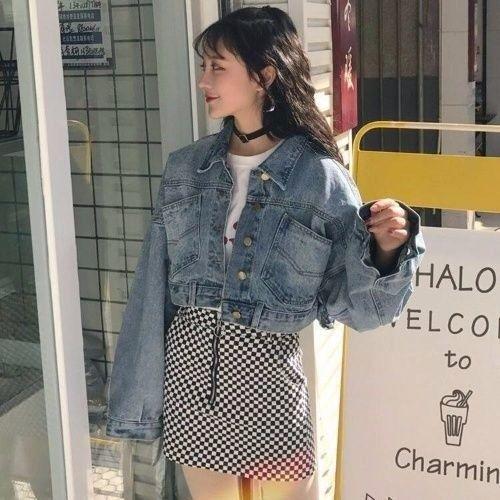 牛仔外套女春装新款复古牛仔衣女学生短款宽松夹克上衣潮 商品图2