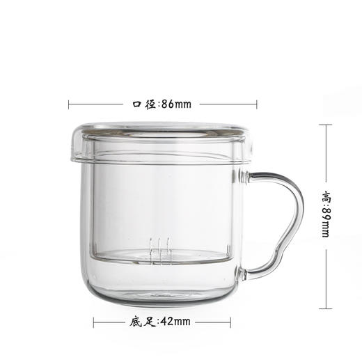 耐热玻璃杯内胆带盖过滤茶杯 商品图4