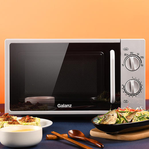 格兰仕（Galanz）家用小型迷你平板机械旋钮微波炉 20升700瓦 六档火力 加热解冻P70F20L-DG(S0) 商品图0