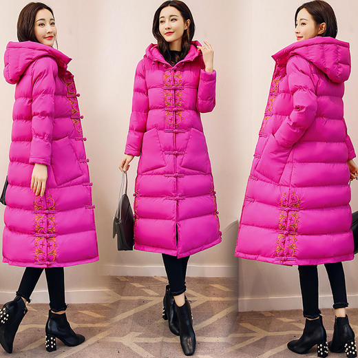 HK-RSLD1828秋季新款民族风盘扣连帽棉服 商品图1