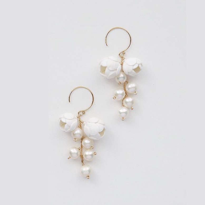 北京仓｜Selieu-Fuwari-White 耳环［日本设计师］