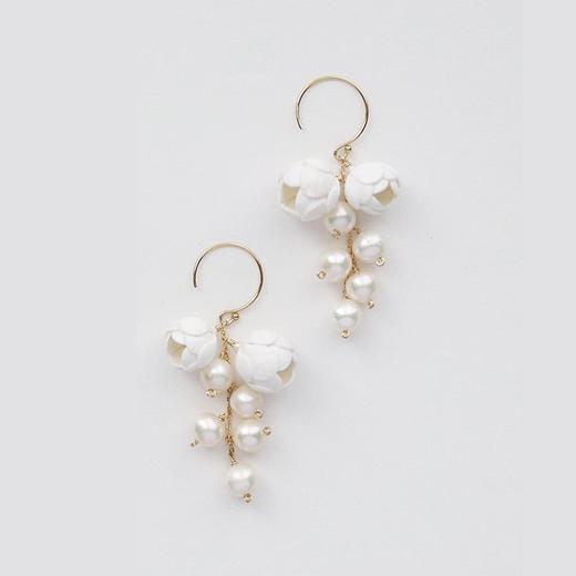 北京仓｜Selieu-Fuwari-White 耳环［日本设计师］ 商品图0