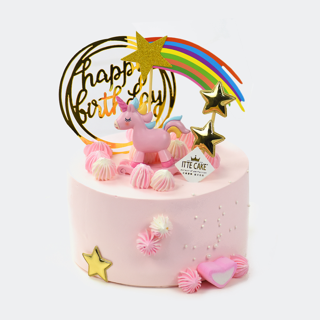 【独角兽（粉）】酸奶油  可爱卡通  水果蛋糕