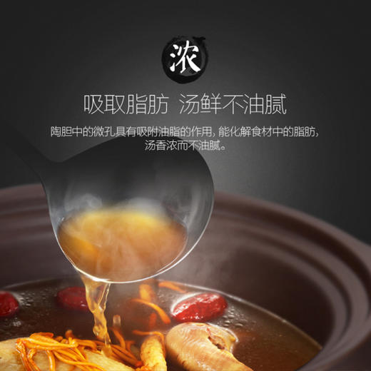 美的（Midea）电炖锅电炖盅养生锅4L大容量南都陶釜内胆陶瓷煲汤煮粥电砂锅家用预约全自动WTGS401 商品图4