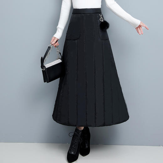 寒冰紫雨羽绒裙秋冬新款冬裙冬天裙子女冬加厚半身裙中羽绒棉大摆裙