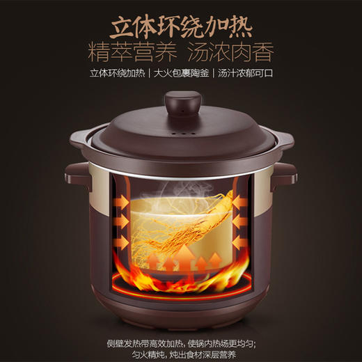 美的（Midea）电炖锅电炖盅养生锅4L大容量南都陶釜内胆陶瓷煲汤煮粥电砂锅家用预约全自动WTGS401 商品图1