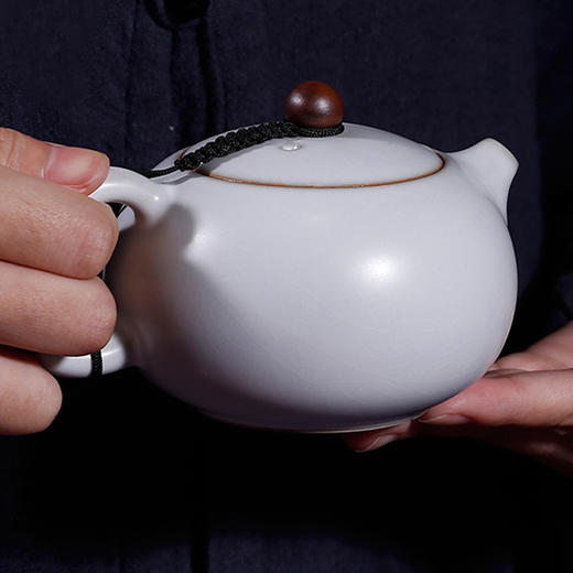 汝窑功夫茶具套装.汝窑西施壶10头套装（天青） 商品图3