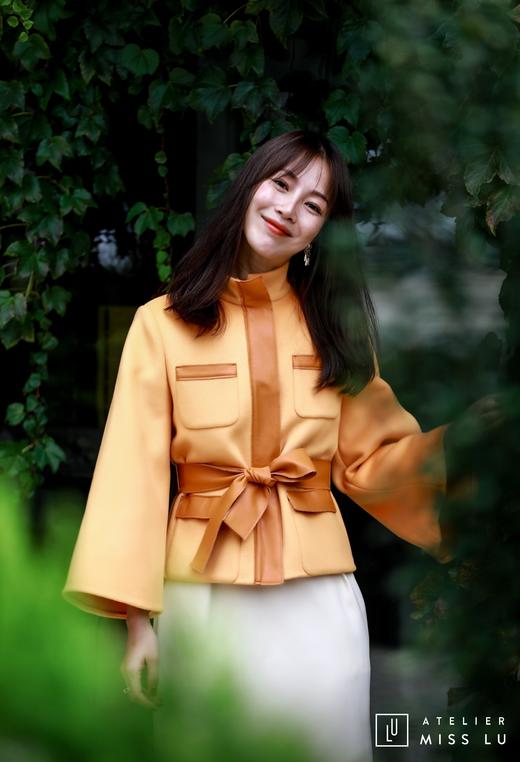 AtelierMissLu / Jodie-奶蜜黄口袋装饰羊毛外套 商品图5