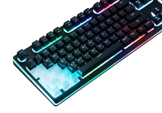 【机械键盘】P010小语种假轴键盘手感RGB流光跑电竞半机械键盘 商品图1