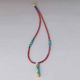 琉璃棒+五彩琉璃珠锁骨链