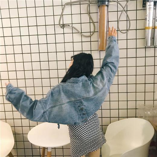 牛仔外套女春装新款复古牛仔衣女学生短款宽松夹克上衣潮 商品图3