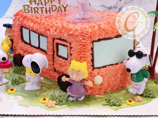 史努比 开心巴士 场景  忌廉蛋糕（默认自提，收费配送请联系客服） 商品图1