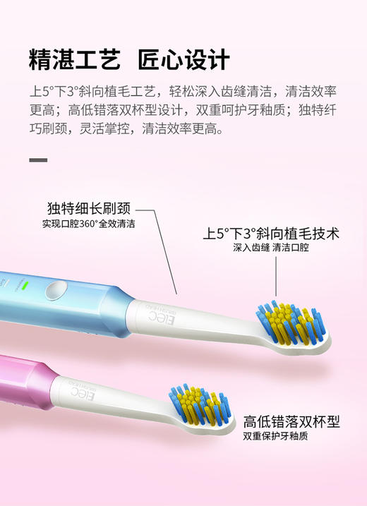 【授权商品】力博得声波牙刷天生一对电动牙刷礼盒 粉蓝JPY带授权招加盟代理 商品图6