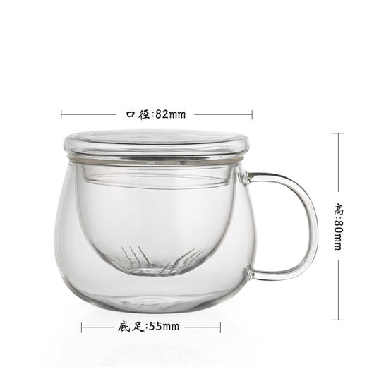 耐热玻璃杯内胆带盖过滤茶杯.圆满玻璃果茶杯 商品图2