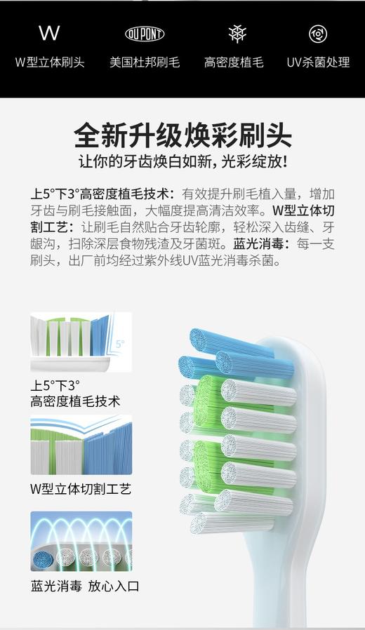 Lebooo力博得声波牙刷焕彩刷头2支装 白色JPY带授权招加盟代理 商品图2