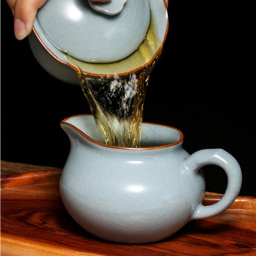 汝窑盖碗.莲花盖碗（月白） 商品图1