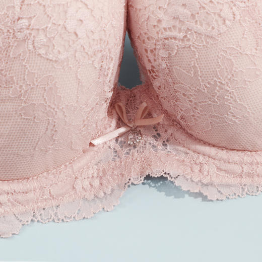 奶糖派大罩杯告白2玫瑰烟白色薄款透气上托侧收女大码大胸内衣圆盘半球木瓜 商品图2