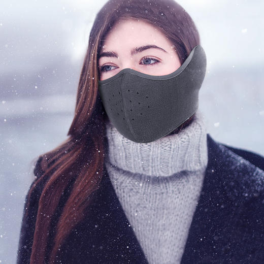 秋冬季男女通用骑行防尘防雾霾保暖防寒耳罩护脸护耳套口罩二合一 商品图1