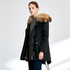 EITIE爱特爱女装冬新品时尚抽绳收腰兔毛内里貉子毛领派克服5893516 商品缩略图0