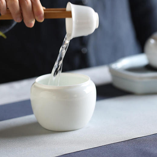 白瓷茶洗大水盂（瓷盖） 商品图4