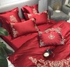【婚庆套件】。古典欧美风500T锦缎刺绣大红色结婚床品套件 商品缩略图2