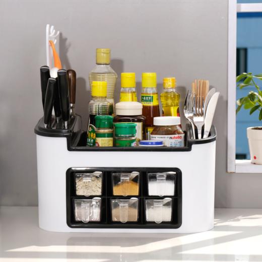 宝优妮厨房置物架多功能调味架家用刀具架简约筷笼收纳架DQ9079 商品图0