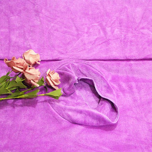 开洞浴巾190*80白色中紫深紫粉色，大毛巾 商品图7