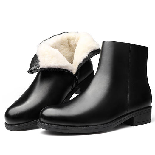 强人靴子男英伦高帮男鞋头层牛皮马丁靴羊毛保暖短靴 DCF-07AM 商品图9