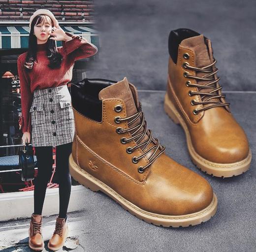 【服饰鞋包】*秋冬季女士马丁靴女英伦风短靴韩版潮流皮革透气女鞋子 商品图1