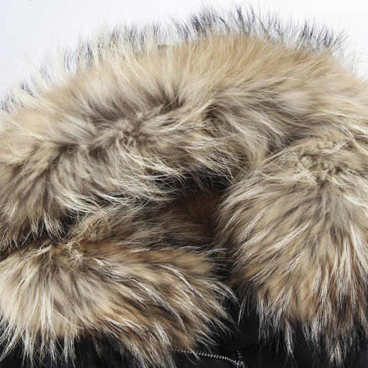 EITIE爱特爱女装冬新品时尚抽绳收腰兔毛内里貉子毛领派克服5893516 商品图1