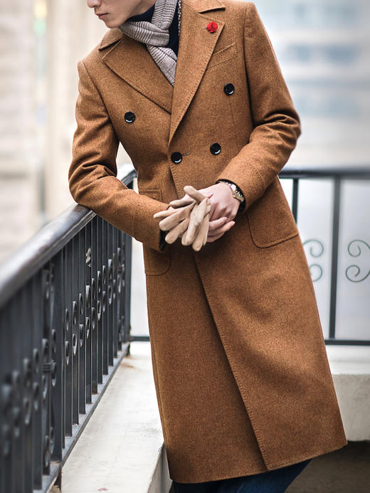 Hardy Minnis Flannel 英式法兰绒焦糖色马球大衣 商品图3