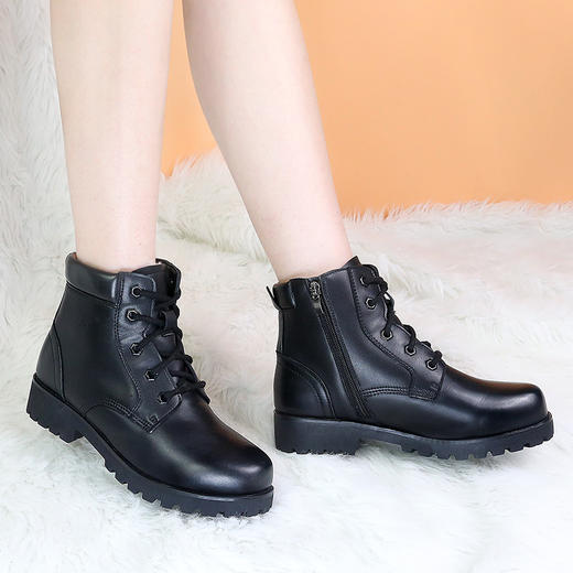 强人3515军靴羊毛保暖女靴耐磨女棉鞋马丁靴冬季短靴dlc691512