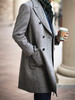 Stylbiella 羊绒羊毛灰色宽人字纹马球大衣 商品缩略图3