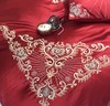 【婚庆套件】。古典欧美风500T锦缎刺绣大红色结婚床品套件 商品缩略图4