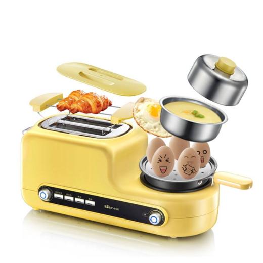 小熊（bear）家用烤面包片机 多功能多士炉早餐机吐司机 不锈钢迷你煮蛋器蒸蛋煎蛋 ZDQ-D05Z2产地直发  商品图1