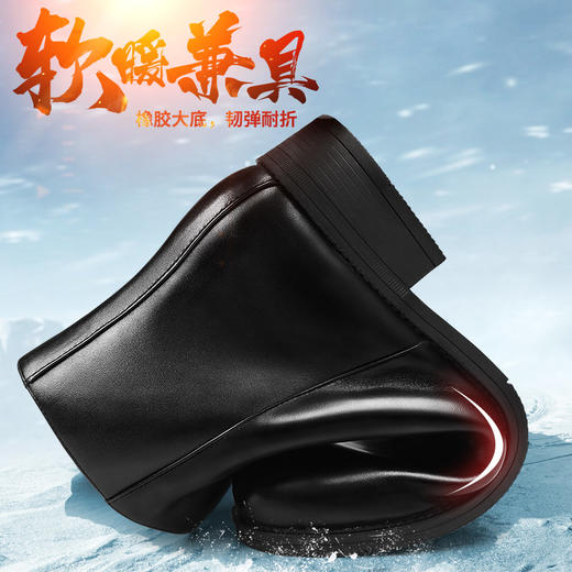 强人靴子男英伦高帮男鞋头层牛皮马丁靴羊毛保暖短靴 DCF-07AM 商品图3