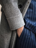 Stylbiella 羊绒羊毛灰色宽人字纹马球大衣 商品缩略图9