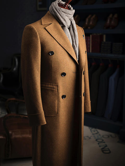 Hardy Minnis Flannel 英式法兰绒焦糖色马球大衣 商品图1