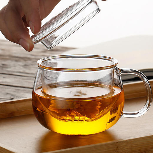 耐热玻璃杯内胆带盖过滤茶杯.圆满玻璃果茶杯 商品图1