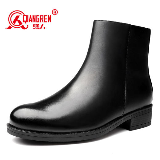 强人靴子男英伦高帮男鞋头层牛皮马丁靴羊毛保暖短靴 DCF-07AM 商品图1