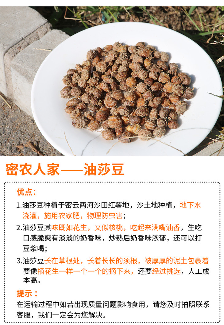 密农人家农户自种油莎豆生吃脆甜油炸酥香1斤
