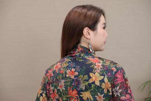 DS-2726秋季新款韩版复古印花松显瘦开衫上衣 商品图3