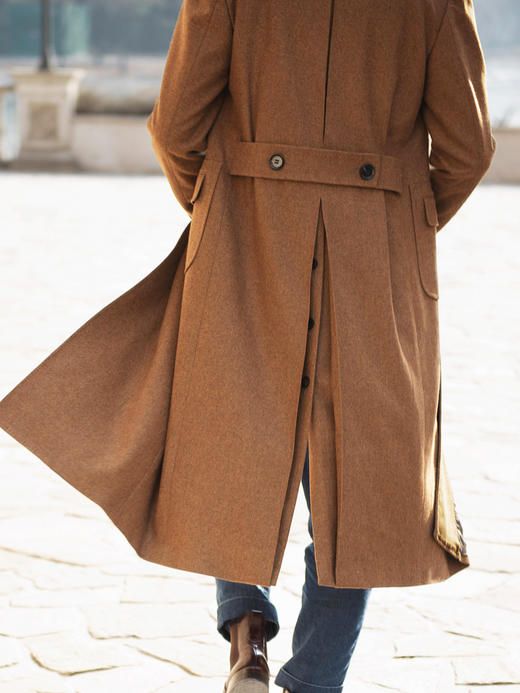 Hardy Minnis Flannel 英式法兰绒焦糖色马球大衣 商品图6