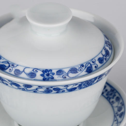 手绘青花缠枝功夫盖碗 商品图3