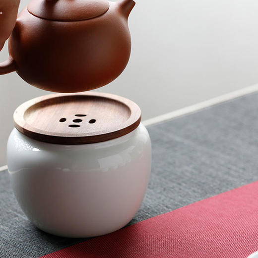 白瓷茶洗大水盂（瓷盖） 商品图1
