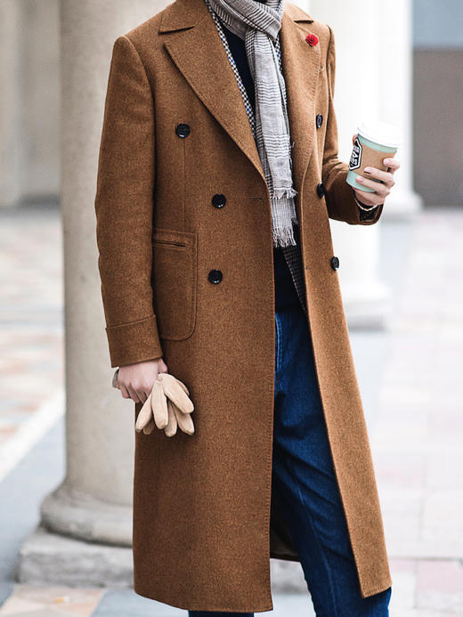 Hardy Minnis Flannel 英式法兰绒焦糖色马球大衣 商品图4