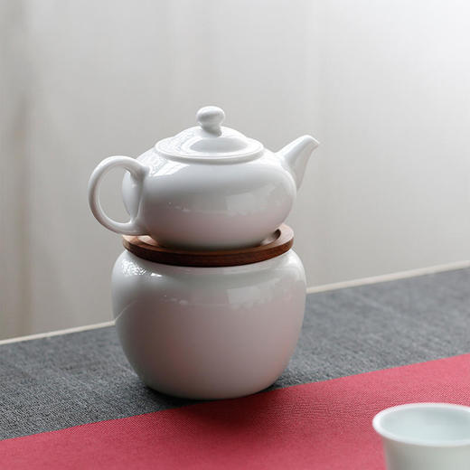 白瓷茶洗大水盂（木盖） 商品图0